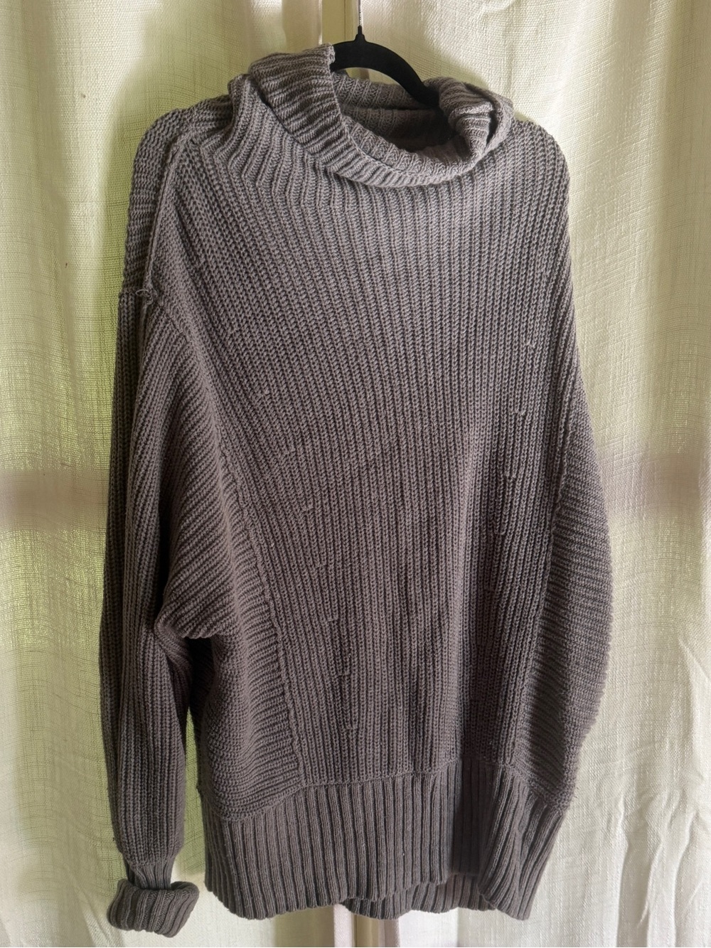 Free People Women’s Gray Ribbed Turtleneck Sweater